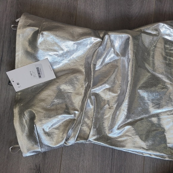 ZARA BRAND NEW METALLIC STRAPLESS DRESS SIZE SMALL - Picture 4 of 8